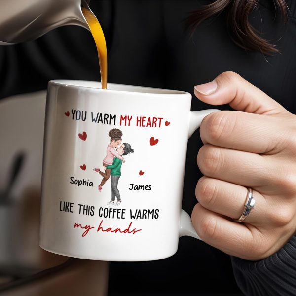 Warm My Heart Coffee Warms My Hands Mug - Personalized Custom Coffee Mug - CPL281_MG Warm My Heart Coffee Warms My Hands Mug - Personalized Custom Coffee Mug - CPL281_MG