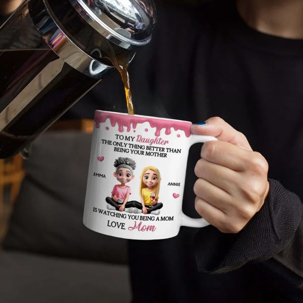 Watching You Be A Mom - Personalized White Edge-to-Edge Mug Watching You Be A Mom - Personalized White Edge-to-Edge Mug