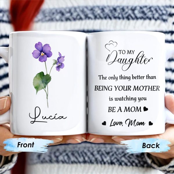 Watching You Be A Mom Heart and Flowers Design - Personalized Custom Coffee Mug - DAU097_MG Watching You Be A Mom Heart and Flowers Design - Personalized Custom Coffee Mug - DAU097_MG