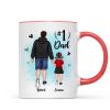 Watercolor Back View Dad And Son Daughter Kids Walking #1 Dad Personalized Mug Watercolor Back View Dad And Son Daughter Kids Walking #1 Dad Personalized Mug