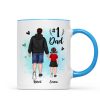 Watercolor Back View Dad And Son Daughter Kids Walking #1 Dad Personalized Mug Watercolor Back View Dad And Son Daughter Kids Walking #1 Dad Personalized Mug