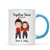 Watercolor Chibi Couple Standing Gift For Him For Her Personalized Mug
