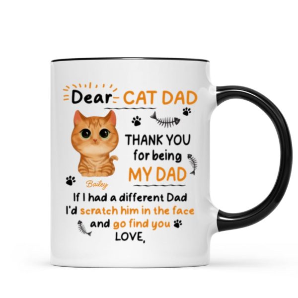 Watercolor Cute Cats Dear Cat Dad Thank You Gift For Cat Dad Cat Lovers Personalized Mug Watercolor Cute Cats Dear Cat Dad Thank You Gift For Cat Dad Cat Lovers Personalized Mug