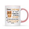 Watercolor Cute Cats Dear Cat Dad Thank You Gift For Cat Dad Cat Lovers Personalized Mug Watercolor Cute Cats Dear Cat Dad Thank You Gift For Cat Dad Cat Lovers Personalized Mug