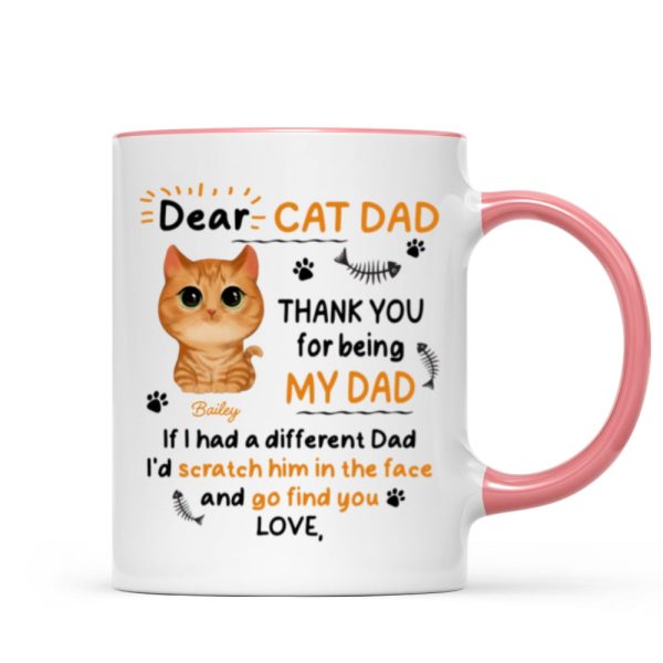 Watercolor Cute Cats Dear Cat Dad Thank You Gift For Cat Dad Cat Lovers Personalized Mug Watercolor Cute Cats Dear Cat Dad Thank You Gift For Cat Dad Cat Lovers Personalized Mug