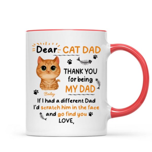 Watercolor Cute Cats Dear Cat Dad Thank You Gift For Cat Dad Cat Lovers Personalized Mug Watercolor Cute Cats Dear Cat Dad Thank You Gift For Cat Dad Cat Lovers Personalized Mug