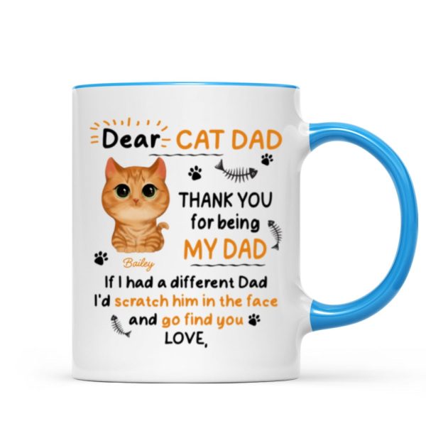 Watercolor Cute Cats Dear Cat Dad Thank You Gift For Cat Dad Cat Lovers Personalized Mug Watercolor Cute Cats Dear Cat Dad Thank You Gift For Cat Dad Cat Lovers Personalized Mug