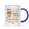 Watercolor Cute Cats Dear Cat Dad Thank You Gift For Cat Dad Cat Lovers Personalized Mug Watercolor Cute Cats Dear Cat Dad Thank You Gift For Cat Dad Cat Lovers Personalized Mug