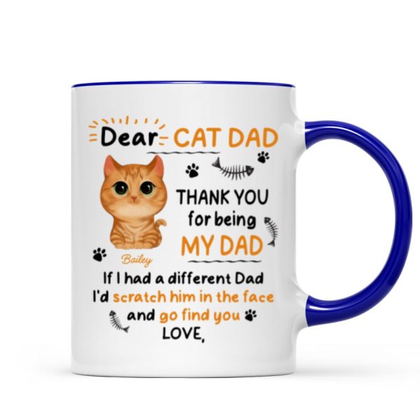 Watercolor Cute Cats Dear Cat Dad Thank You Gift For Cat Dad Cat Lovers Personalized Mug Watercolor Cute Cats Dear Cat Dad Thank You Gift For Cat Dad Cat Lovers Personalized Mug