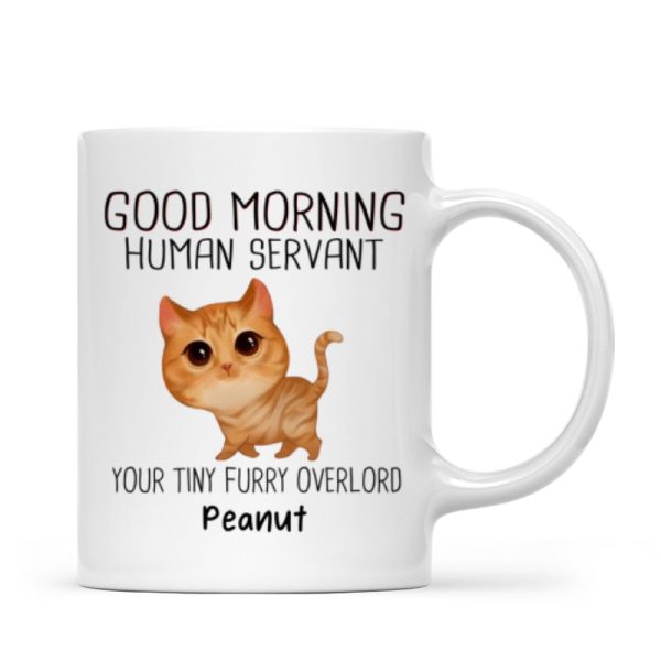 Watercolor Cute Cats Walking Good Morning Cat Human Servant Personalized Mug Watercolor Cute Cats Walking Good Morning Cat Human Servant Personalized Mug