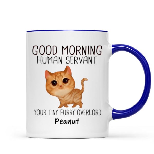 Watercolor Cute Cats Walking Good Morning Cat Human Servant Personalized Mug Watercolor Cute Cats Walking Good Morning Cat Human Servant Personalized Mug