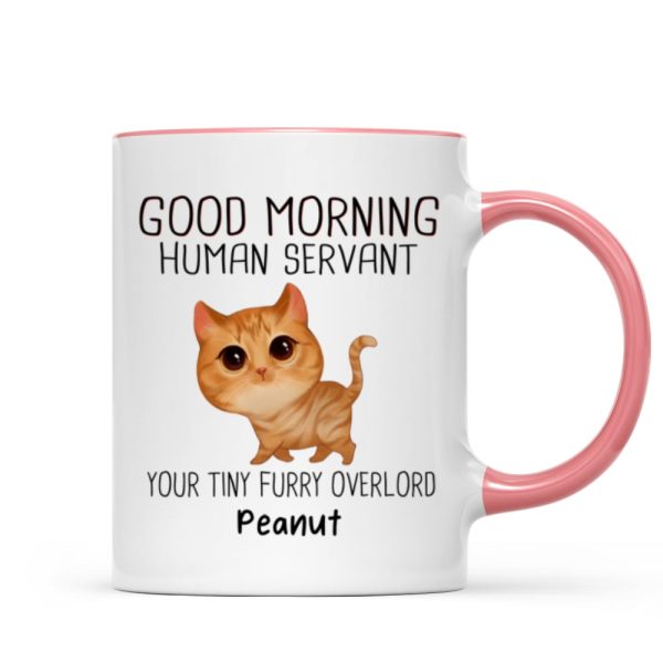Watercolor Cute Cats Walking Good Morning Cat Human Servant Personalized Mug Watercolor Cute Cats Walking Good Morning Cat Human Servant Personalized Mug