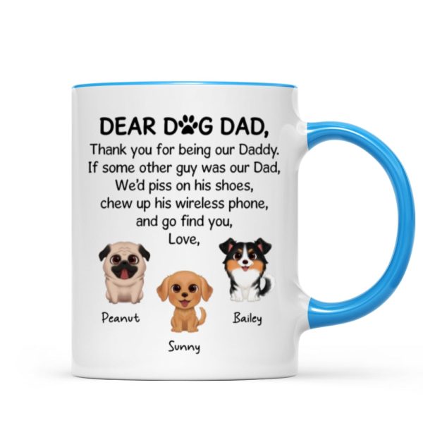 Watercolor Cute Dogs Dear Dog Dad Gift Personalized Mug Watercolor Cute Dogs Dear Dog Dad Gift Personalized Mug