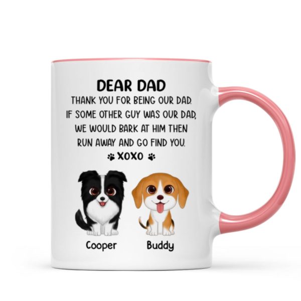 Watercolor Cute Dogs Dear Dog Dad Thank You XOXO Personalized Mug Watercolor Cute Dogs Dear Dog Dad Thank You XOXO Personalized Mug