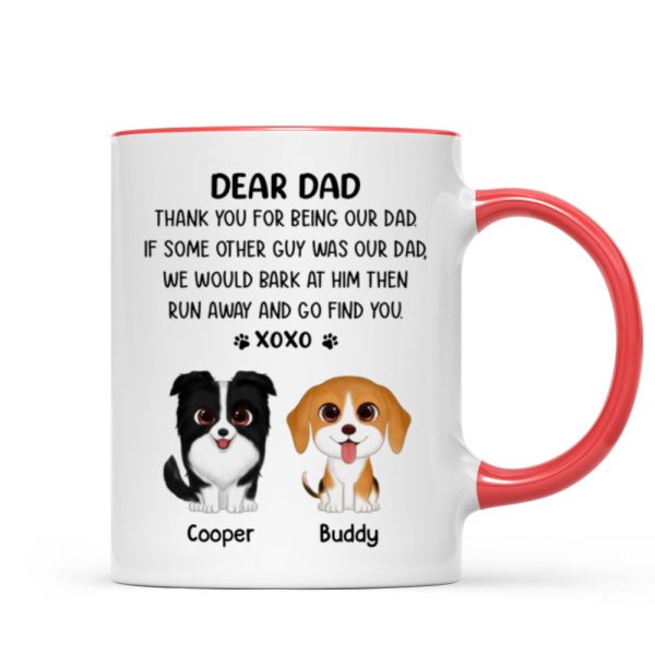 Watercolor Cute Dogs Dear Dog Dad Thank You XOXO Personalized Mug Watercolor Cute Dogs Dear Dog Dad Thank You XOXO Personalized Mug