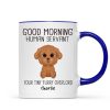 Watercolor Cute Dogs Good Morning Dog Human Servant Personalized Mug Watercolor Cute Dogs Good Morning Dog Human Servant Personalized Mug