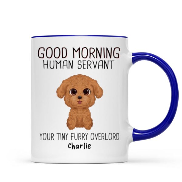 Watercolor Cute Dogs Good Morning Dog Human Servant Personalized Mug Watercolor Cute Dogs Good Morning Dog Human Servant Personalized Mug