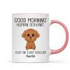 Watercolor Cute Dogs Good Morning Dog Human Servant Personalized Mug Watercolor Cute Dogs Good Morning Dog Human Servant Personalized Mug