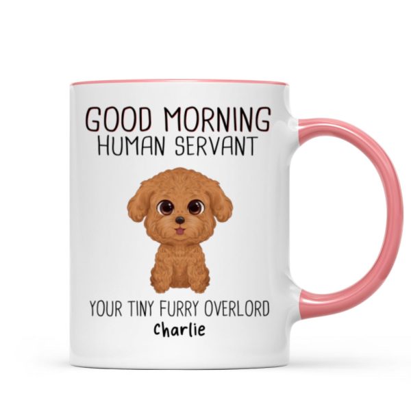 Watercolor Cute Dogs Good Morning Dog Human Servant Personalized Mug Watercolor Cute Dogs Good Morning Dog Human Servant Personalized Mug