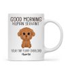 Watercolor Cute Dogs Good Morning Dog Human Servant Personalized Mug Watercolor Cute Dogs Good Morning Dog Human Servant Personalized Mug