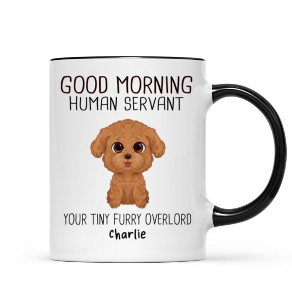 Watercolor Cute Dogs Good Morning Dog Human Servant Personalized Mug Watercolor Cute Dogs Good Morning Dog Human Servant Personalized Mug