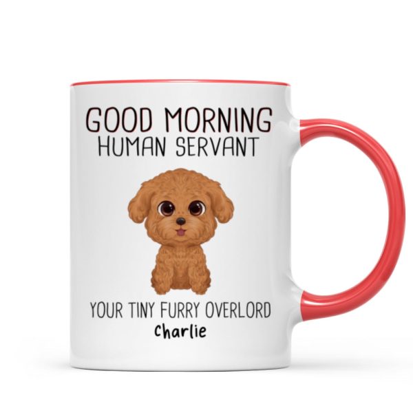 Watercolor Cute Dogs Good Morning Dog Human Servant Personalized Mug Watercolor Cute Dogs Good Morning Dog Human Servant Personalized Mug