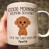 Watercolor Cute Dogs Good Morning Dog Human Servant Personalized Mug Watercolor Cute Dogs Good Morning Dog Human Servant Personalized Mug