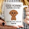 Watercolor Cute Dogs Good Morning Dog Human Servant Personalized Mug Watercolor Cute Dogs Good Morning Dog Human Servant Personalized Mug