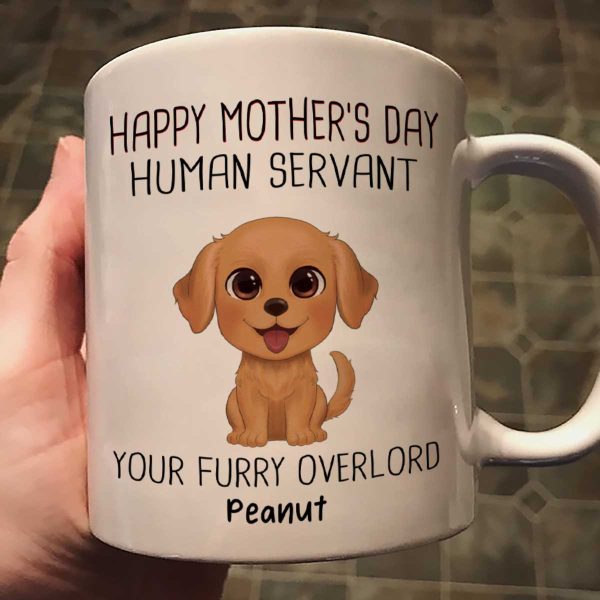 Watercolor Cute Dogs Happy Mother's Day Human Servant Personalized Mug, Gift For Dog Mom, Dog Lovers Watercolor Cute Dogs Happy Mother's Day Human Servant Personalized Mug, Gift For Dog Mom, Dog Lovers