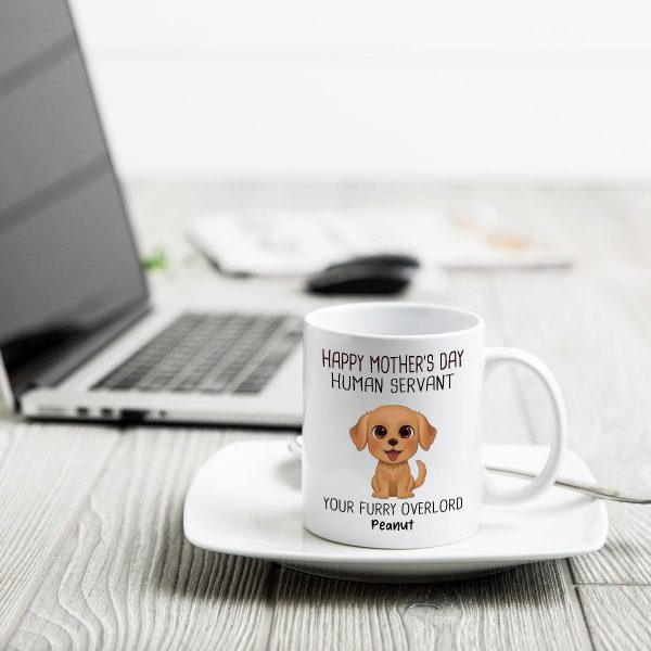 Watercolor Cute Dogs Happy Mother's Day Human Servant Personalized Mug, Gift For Dog Mom, Dog Lovers Watercolor Cute Dogs Happy Mother's Day Human Servant Personalized Mug, Gift For Dog Mom, Dog Lovers