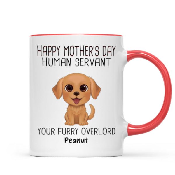 Watercolor Cute Dogs Happy Mother's Day Human Servant Personalized Mug, Gift For Dog Mom, Dog Lovers Watercolor Cute Dogs Happy Mother's Day Human Servant Personalized Mug, Gift For Dog Mom, Dog Lovers