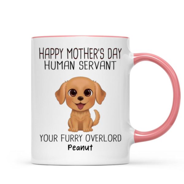 Watercolor Cute Dogs Happy Mother's Day Human Servant Personalized Mug, Gift For Dog Mom, Dog Lovers Watercolor Cute Dogs Happy Mother's Day Human Servant Personalized Mug, Gift For Dog Mom, Dog Lovers