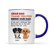 Watercolor Cute Dogs Retro Thanks For Being Our Dad Personalized Mug Watercolor Cute Dogs Retro Thanks For Being Our Dad Personalized Mug