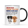 Watercolor Cute Dogs Retro Thanks For Being Our Dad Personalized Mug Watercolor Cute Dogs Retro Thanks For Being Our Dad Personalized Mug