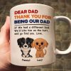 Watercolor Cute Dogs Retro Thanks For Being Our Dad Personalized Mug Watercolor Cute Dogs Retro Thanks For Being Our Dad Personalized Mug