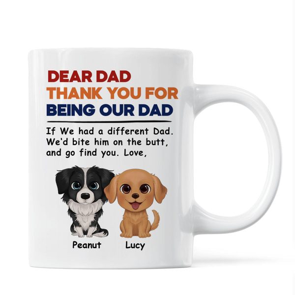 Watercolor Cute Dogs Retro Thanks For Being Our Dad Personalized Mug Watercolor Cute Dogs Retro Thanks For Being Our Dad Personalized Mug