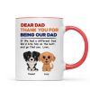 Watercolor Cute Dogs Retro Thanks For Being Our Dad Personalized Mug Watercolor Cute Dogs Retro Thanks For Being Our Dad Personalized Mug