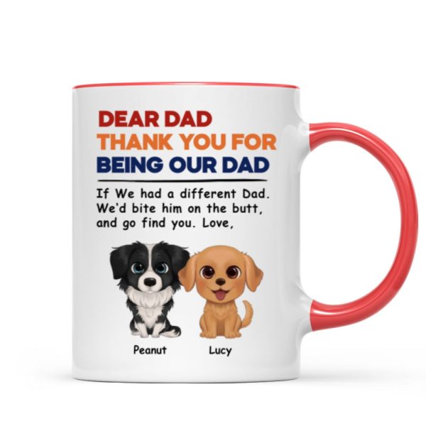 Watercolor Cute Dogs Retro Thanks For Being Our Dad Personalized Mug Watercolor Cute Dogs Retro Thanks For Being Our Dad Personalized Mug