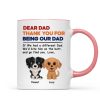 Watercolor Cute Dogs Retro Thanks For Being Our Dad Personalized Mug Watercolor Cute Dogs Retro Thanks For Being Our Dad Personalized Mug