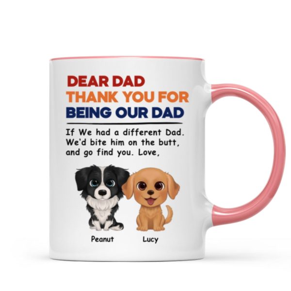 Watercolor Cute Dogs Retro Thanks For Being Our Dad Personalized Mug Watercolor Cute Dogs Retro Thanks For Being Our Dad Personalized Mug