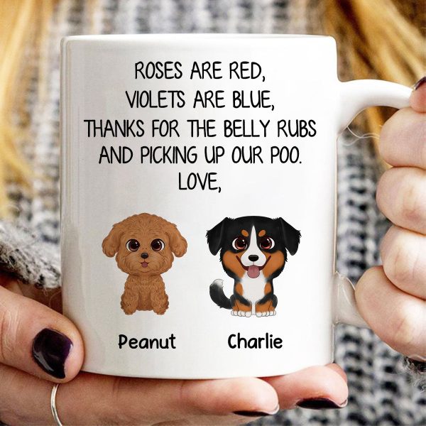 Watercolor Cute Dogs Roses Are Red Violets Are Blue Gift For Dog Lovers Personalized Mug Watercolor Cute Dogs Roses Are Red Violets Are Blue Gift For Dog Lovers Personalized Mug