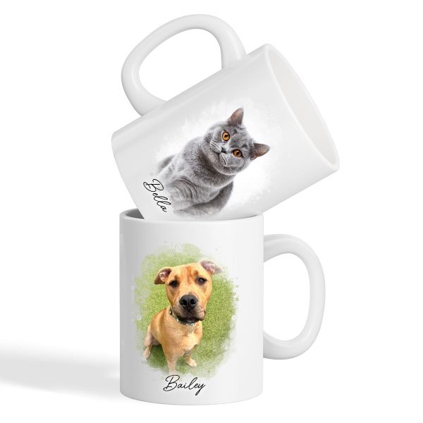 Watercolor Pet Portrait Using Photo Personalized Mug, Unique Gift For Pet Owners, Thoughtful Pet Memorial Gift Watercolor Pet Portrait Using Photo Personalized Mug, Unique Gift For Pet Owners, Thoughtful Pet Memorial Gift