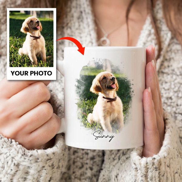 Watercolor Pet Portrait Using Photo Personalized Mug, Unique Gift For Pet Owners, Thoughtful Pet Memorial Gift Watercolor Pet Portrait Using Photo Personalized Mug, Unique Gift For Pet Owners, Thoughtful Pet Memorial Gift