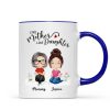 Watercolor Style Women Sitting Like Mother Like Daughters Gift For Mom Daughters Personalized Mug Watercolor Style Women Sitting Like Mother Like Daughters Gift For Mom Daughters Personalized Mug