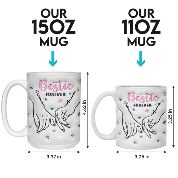 We Are Sisters By Heart - Bestie Personalized Custom 3D Inflated Effect Printed Mug - Gift For Best Friends, BFF, Sisters, Coworkers We Are Sisters By Heart - Bestie Personalized Custom 3D Inflated Effect Printed Mug - Gift For Best Friends, BFF, Sisters, Coworkers