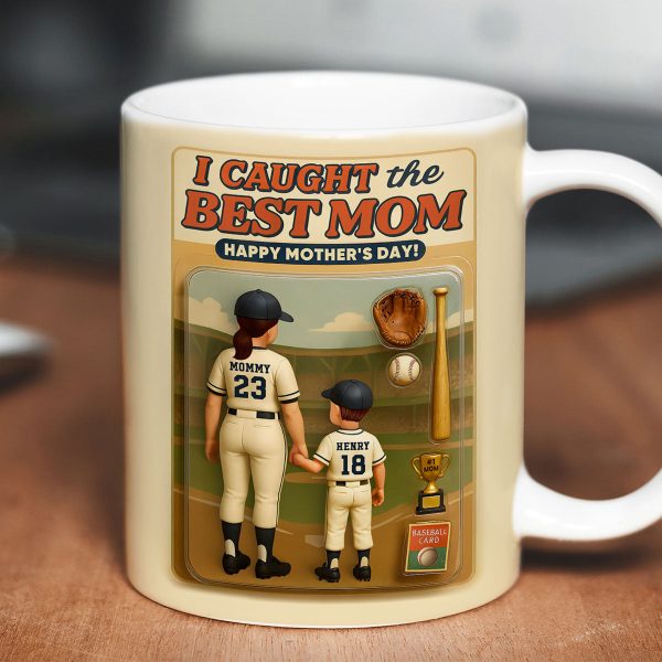 We Caught the Best Mom Baseball Custom Figure Personalized Mug, Gift for Mom, Gift for Wife We Caught the Best Mom Baseball Custom Figure Personalized Mug, Gift for Mom, Gift for Wife