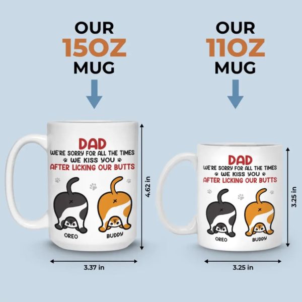 We Kiss You, We Love You - Cat Personalized Custom Mug - Father's Day, Gift For Pet Owners, Pet Lovers We Kiss You, We Love You - Cat Personalized Custom Mug - Father's Day, Gift For Pet Owners, Pet Lovers