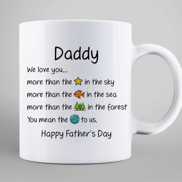We Love You Dad & Children Back View Personalized Mug We Love You Dad & Children Back View Personalized Mug