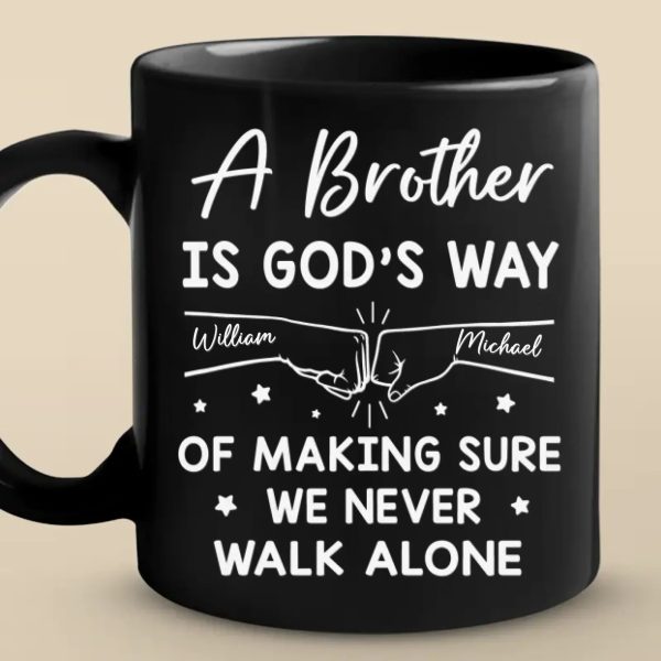 We Never Walk Alone - Family Personalized Custom Black Mug - Gift For Family Members We Never Walk Alone - Family Personalized Custom Black Mug - Gift For Family Members