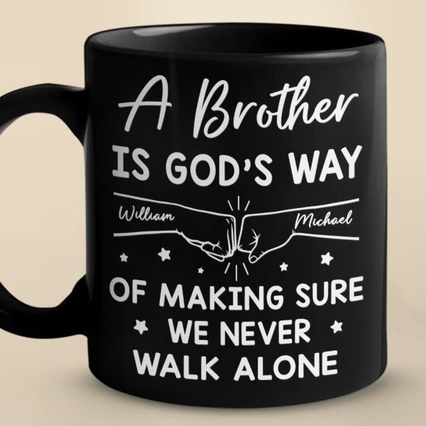 We Never Walk Alone - Family Personalized Custom Black Mug - Gift For Family Members We Never Walk Alone - Family Personalized Custom Black Mug - Gift For Family Members